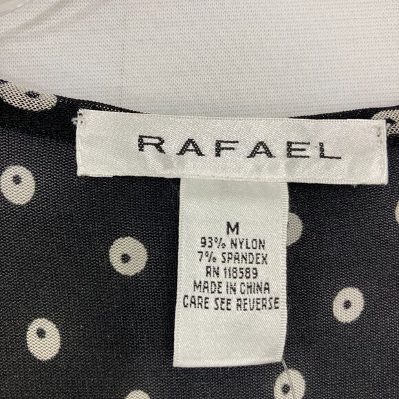 NWT Vintage RAFAEL Medium Black White Floral Polka Dot Knit Button Cardigan - Picture 2 of 11